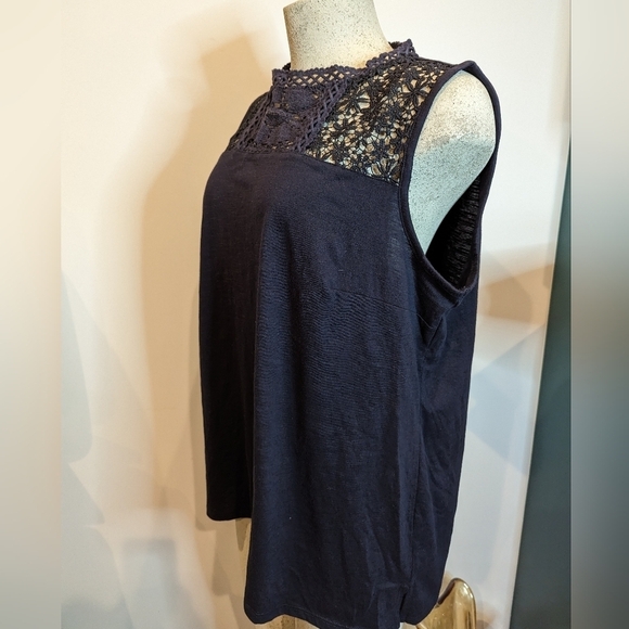 Embroidered blue cotton tank, Lane Bryant plus size 18/20 - Picture 5 of 16